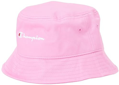 Champion Icons Accessories Junior Caps - 805977 Light Woven Cotton Twill Small Script Logo Cappello da Pescatore, Rosa Ciclamino, S-M Unisex - Bambini SS24