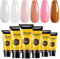 BURANO Poly Extension Gel Nail Kit - 6 Colors Nail Builder Gel Set for Beginner & Professional Using, DIY Starter Kit Nail Art Gift (06 Pink Nude)