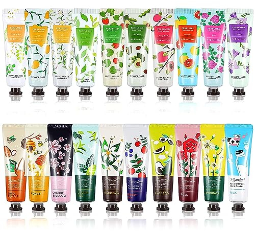 20 Stück Handcreme,Mini Handcreme Set,Pflanzenduft Handcreme Feuchtigkeitsspendend für Frauen,Mini Handlotion Reise Handcreme für Damen Herren Mutter Freundin mit 20 Düften