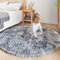 ROHATIM Hochflor Teppich Rund Wohnzimmer Super weich Shaggy Teppich Flauschiger,Soft Area Rug Schlafzimmer Teppiche Super weich Fluffy Kindermatte(grau,100 x 343 cm)