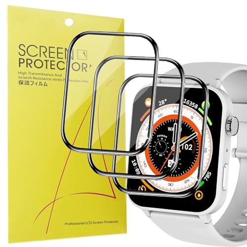 Blueshaweu Schutzfolie Kompatibel für R30 Pro 1,85'' Smartwatch, HD klar Flexible TPU Displayschutzfolie [3 Stück] für IOWODO R30 Pro/Blackview R30 Pro Smartwatch (schwarz)