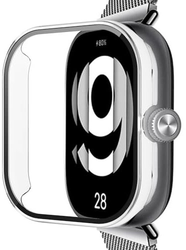 Wigento Für Xiaomi Redmi Watch 4 Kunststoff Smart Watch Hülle + 3D H9 Schutzglas Transparent