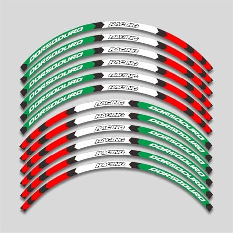 Motorrad Rad Hun Streifen Wasserdicht Reflektierende Aufkleber Aufkleber Felge Dekoration Mark Für Aprilia DORSODURO 750 Pabrik 1200 ABS (Farbe : 12)