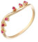Whoiy Echtgold Ring Damen 585, Rosegold Hochzeit Ring Rubin Zierlich Verlobungsringe 14K für Frauen Gr 48 (15.3)