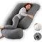 ALLOPERA Pregnancy Pillow, Full Body Maternity Pillow 57 inch, with Removable Washable Cover - Support for Legs, Back, Neck, Shoulder, HIPS, Belly for Pregnent Women, Jersey Knit Cotton (Dark Grey)