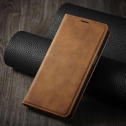 CIBOS Luxuriöse magnetische Flip-Lederhülle für iPhone 15 14 13 12 11 Pro Max XS XR X SE 2020 2022 7 8 Plus Kartenhalter Brieftasche Handyhülle, braun, für iPhone 11 Pro