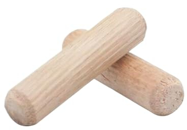 OZFENGH M6/M8/M10*L mm Holzdübel, Schrank, Schublade, rund, geriffelt, Holz, Handwerk, Dübelstifte, Stangen-Set, Möbelbeschlag, Holzdübelstifte (Size : M6 x 40mm, Color : 500PCS)