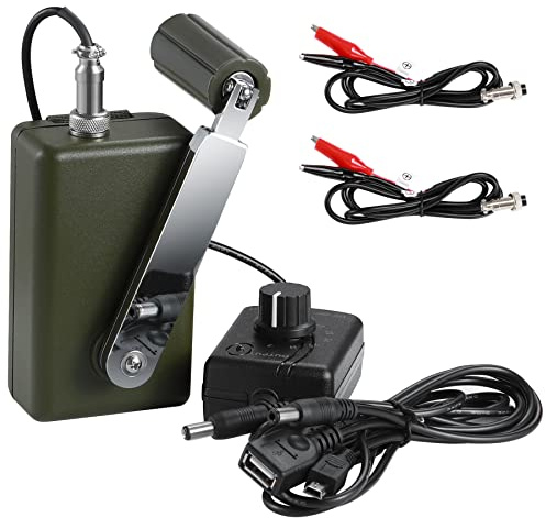 NArra Handbetriebener Generator, 30W 0–28V, Tragbares Gleichstrom-Ladegerät mit USB-Anschluss, Freien Multifunktionaler Handkurbelgenerator zum Aufladen von Mobiltelefonen und Computern