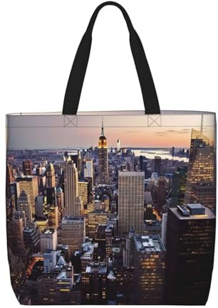 MMSJSBVY New York City Tragetasche, große Kapazität, Schulter-Einkaufstasche, Reise-Einkaufstasche, New York City, Einheitsgröße