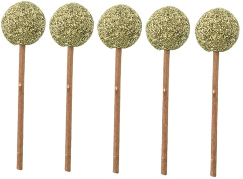SUPVOX Jouet pour Chat Herbe a Chat Lot De 5 Sucettes Portables Bâtonnets De Stimulation Boule pour Mâcher Et Jouer Aide Au Nettoyage des Dents pour Chats Petits Et Moyens