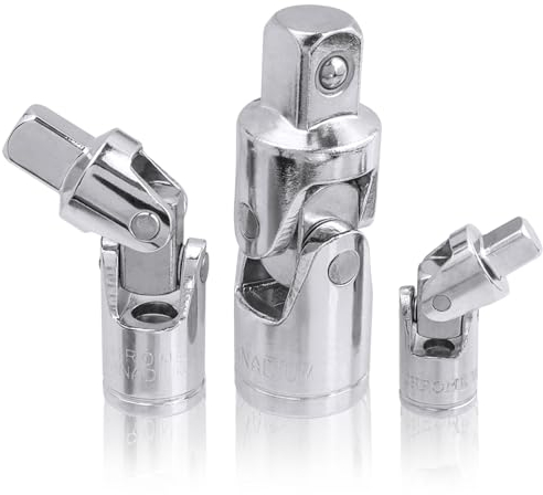 Mesee Universal Joint Socket Set 1/4 3/8 1/2 Drive Swivel Impact Socket Wrench Adapter CR-V Steel Joint Socket Adapter Reducer Swivel Joints Sockets