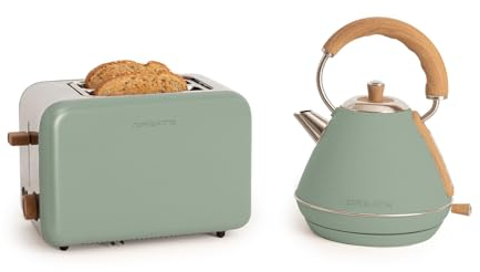 CREATE/PACK TOAST RETRO + KETTLE RETRO M/Toaster Grün-Sage mit Wasserkocher Grün-Sage/Wasserkocher 1L