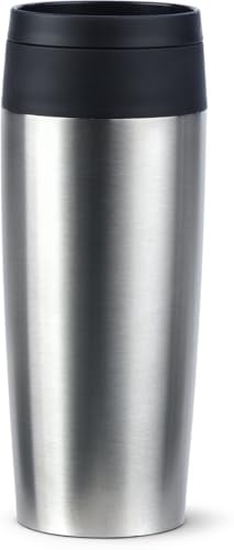 Tefal N2020110 Tasse de voyage classique en acier inoxydable avec couvercle à vis confortable, presse rapide, réutilisable, 100% étanche, garde les boissons froides (8 heures) et chaudes (4 heures),