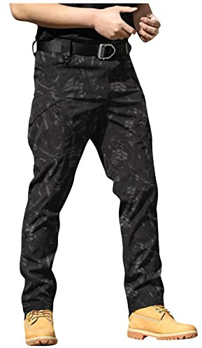 Générique Pantalon De Travail Homme Chantier Multipoches Zippé Mince Pantalon Cargo Homme Imperméable Pantalon Tactique Militaire Pantalon Airsoft Pantalon Randonnée Homme Tenue Airsoft Camouflage M