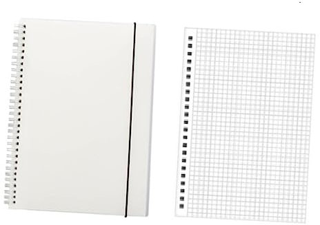 VILLCASE Notizbuch mit Transparentem Einband Ringbuch aus Pp-material Notizblock mit Quadratischem Muster Notizbücher für Unterwegs Schreibwaren zum Notieren und Planen