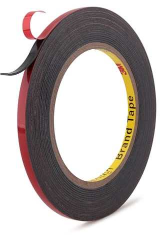 3M Automotive Acrylic Plus Attachment Tape 6mm x 5.5m Double Side Tape PT1100 Heavy Duty for Moldings Claddings Panels Pads and Other Car Automotive Applications Dark Gray