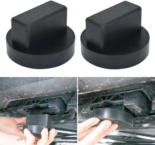 FiTspi Wagenheber-Pad, Auto-Lift-Gummi-Pads, Rahmenschienenschutz, robuster Wagenheber-Gummi-Stützblock für Benz, 2000 kg, 2 Sätze, Schwarz