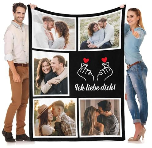 Kasofong Personalisierte Decke mit Foto, Personalisierte Decken, Personalisierte Kuscheldecke mit Foto, Personalisierte Foto Decke, Personalisierte Geschenke für Frauen und Männer