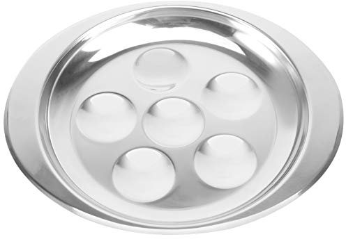 2 pcs Escargot Assiette En Acier Inoxydable Escargot Champignon Plats 6 Compartiments Trous Plateaux De Service for Citrons Sauce Huîtres Pan Maison Cuisine Wok