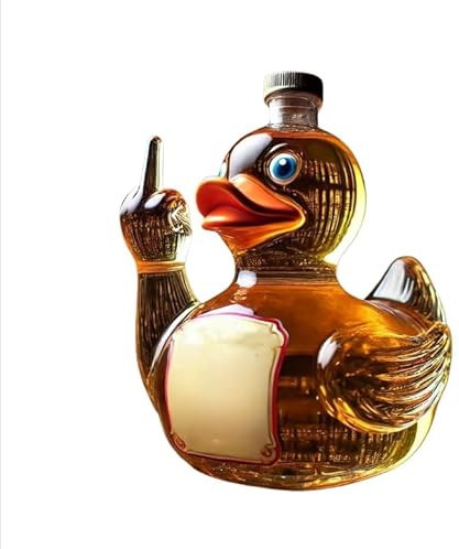 whiskey karaffe ente, 3D Mittelfinger Schnaps Dekanter, Whiskey Dekanter, Whisky Tierflaschen, Whiskey Flasche, Whiskey Glas, Schnapsspender, für Whisky-Liebhaber, Vater, Ehemann (E)