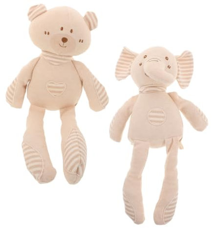 Supvox 2 Stück Schlafpuppe für Kleinkinder Stofftiere für Babys Weiche Babypuppen für Kleinkinder organische Kuscheltiere Baumwolle Beige