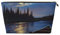 Moonlit Canoe River Prints Trousse de toilette de voyage en cuir PVC avec fermetures éclair dorées, organiseur de cosmétiques étanche pour maquillage, articles de toilette et essentiels, doré, Taille