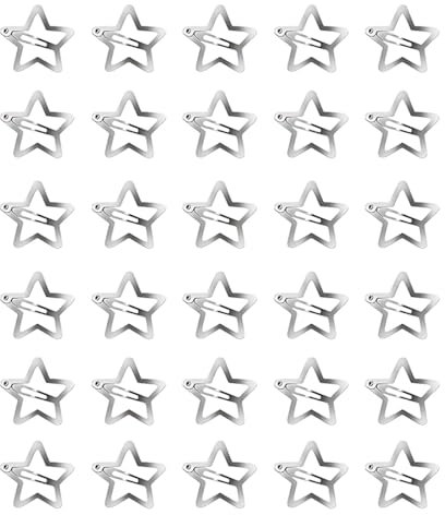 JUGUTA 30 Fermagli Per Capelli A Forma Di Stella, In Metallo, Color Argento, Graziosi, Piccoli, Antiscivolo, Con Stelle, Per Bambini, Ragazze, Donne, Forcine Per Capelli, Accessori Per Capelli A