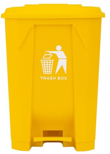 BURAKH Recycling Pedal Bin – 30L / 50L / 80L Waste Trash Rubbish Bin with Foot Pedal – Durable Plastic Dustbin for Kitchen, Home or Office Use – Easy Clean, Hands-Free Design