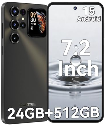 OUKITEL C68 Plus Smartphone Android 15, Gemini AI Cellulare, 24GB+512GB/1TB, 7.2''HD with 1.8 Sub Display +120Hz Telefono Cellulare, 64MP, 6000mAh, Octa Core/Dual SIM/NFC/OTG/Fingerprint/Face ID/GPS