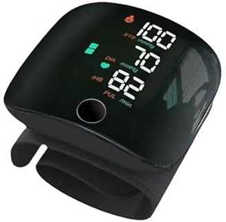 Blutdruckmessgerät Handgelenk, Handgelenk Blutdruckmessgerät mit LED-Touchscreen, Automatische Blutdruck Messgerät mit 99x2 Lesespeicher, Automatische Sprachausgabe Wiederaufladbarer
