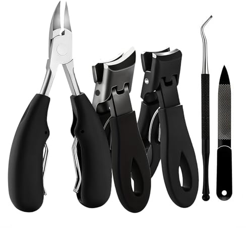 Wide-Jaw Toenail Clipper Set for Thick Nails, 16 mm, Stainless Steel | Multi-tool stainless nail care set with main clipper opening up to approx. 16 mm