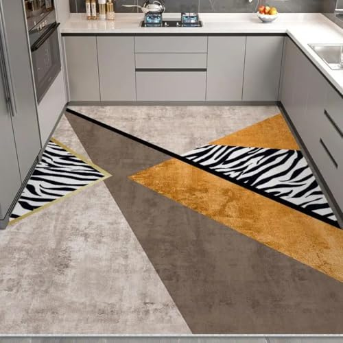 PIZZZENO Teppiche im minimalistischen Stil für Wohnzimmer, Küche, Bodenmatte, großer Bereich, Balkon, PVC-Leder, Heimteppich (100 x 160 cm/E)