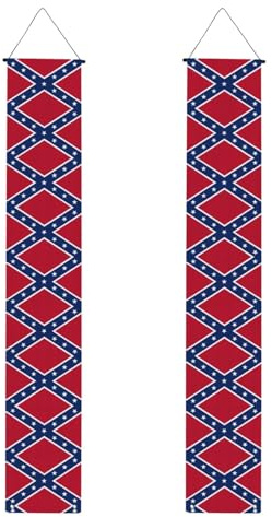 Banderas de porche con estampado de bandera confederada, pancartas decorativas colgantes, adecuadas para decoración de porche de jardín interior y exterior