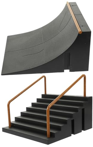 LALADEFIEE 2 Stück Pack Finger Skateboard Rampen aus Kunststoff Langlebiges Fingerboard Skatepark für Trainingshilfe zur Fingerkoordination und Spielspaß