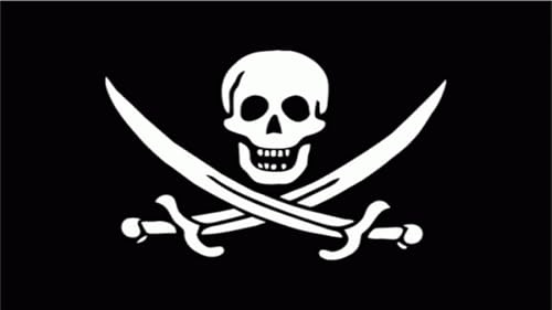 Fahne Flagge Pirat mit Säbel (Jack Rackham) - 150 x 250 cm
