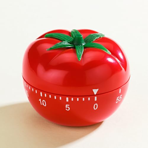 3 PAGEN® Küchentimer Tomate, minutengenaue Küchenwecker mit lautem Alarm – Eieruhr & Timer zum Kochen & Backen – Kurzzeitwecker 0 bis 60 Minuten einstellbar – Kunststoff, 5,5 x 7 cm