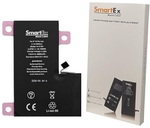 Smartex® Black Label Battery compatible with iPhone 16 Pro Max Capacity 4685 mAh