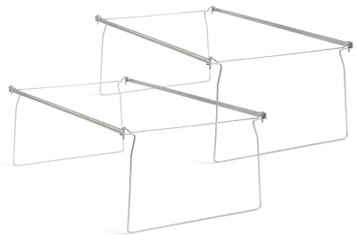 Smead Steel Hanging File Folder Frames, 2 Count, Gray, Adjustable Depth 23 to 27, Legal Size (64873)