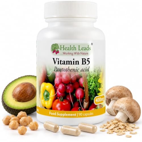 Vitamin B5 (Pantothenic Acid) 400mg x 90 Capsules (Magnesium Stearate Free)