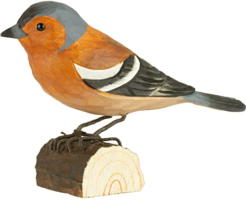 WILDLIFEGARDEN Wildlife Garden WG416 DecoBird Buchfink - Handgeschnitzter Dekorative Vogel aus Holz - Kleine Europäische Vögel