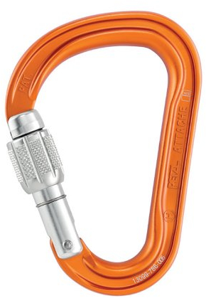 PETZL - Screw-Lock Karabiner ATTACHE - Unisex, Orange, Einheitsgröße