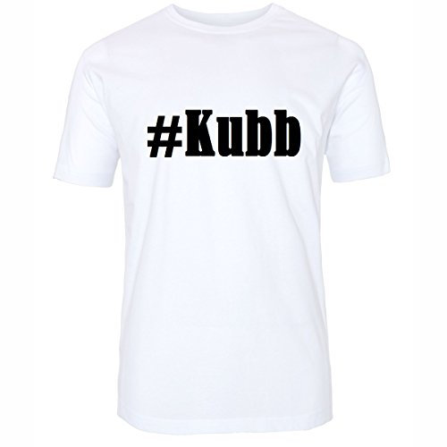 T-Shirt #Kubb Größe 2XL Farbe Weiss Druck schwarz
