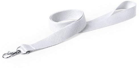 Trageschnur für Identifikationspässe, mit Karabiner aus Metall,10 Stück. 50 cm. largo x 2 cm ancho weiß
