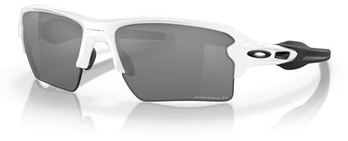 Oakley Unisex Sunglasses Polished White Frame, Prizm Black Polarized Lenses, 59MM