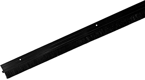 Euro Tische Bürstendichtung für Türen - Zugluftstopper zum Anschrauben - Türdichtung für Luft- und Schalldämmung - Türbodendichtung in Alu, Schwarz oder Weiß - (100 cm Schwarz)