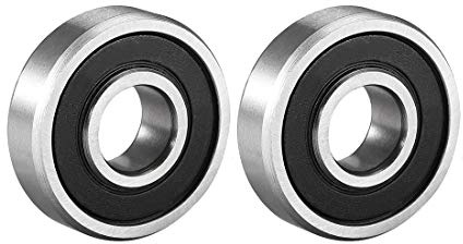 sourcing map 2 Stück 609-2RS Kugellager doppelt abgedichtet 9mmx24mmx7mm Kohlenstoffstahl Z1