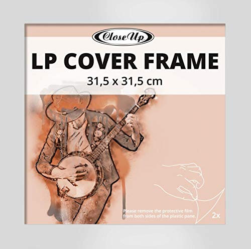 Close Up LP Album Cover Schallplatten Rahmen | Silber | 31,5 x 31,5 cm, aus MDF Holzwerkstoff/Flat Design