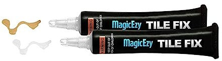 MagicEzy Tile Fix: Ceramic Tile Scratch Repair | Porcelain Crack Repair | Touch Up Tile Filler for Bathroom Floor Tiles (Beige/White)