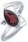mantraroma Damen Ring Silber mit Stein Granat facettiert Edelstein rot schlicht groß modern
