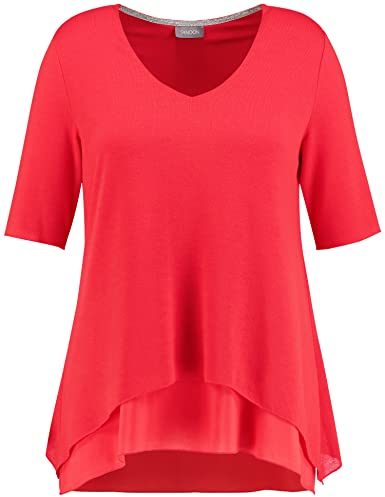 Samoon Damen 471400-29141 T-Shirt, Rot (Lava Red 6110), 42 (Herstellergröße: 40/42)